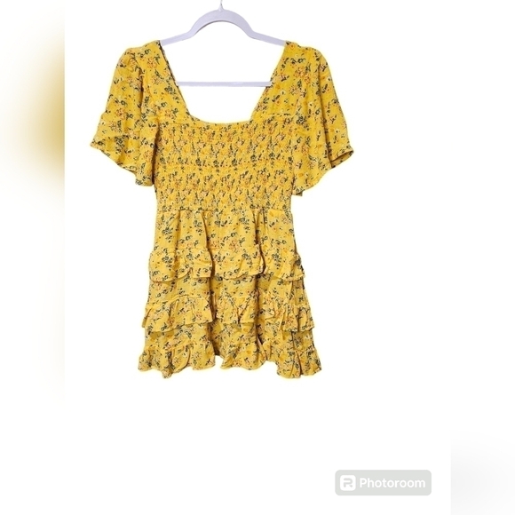 Chelsea & Violet Yellow Floral Mini Dress - Picture 2 of 5